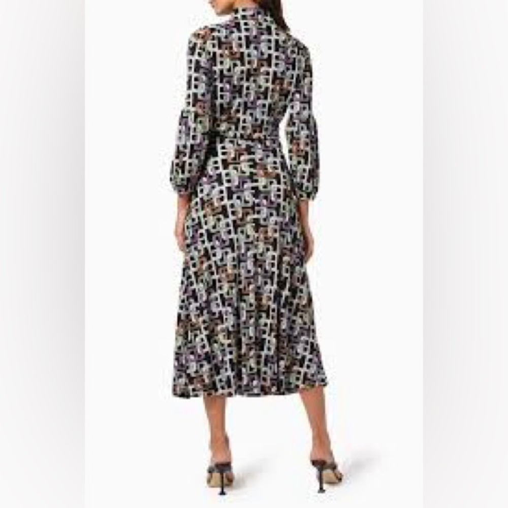 MARELLA Multicolor Geometric Long Sleeve Dress - Picture 4 of 8